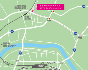 【地図】さやかグループホーム・SAYAKAデイサービス